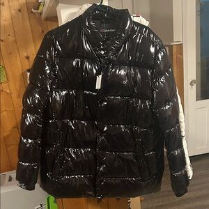 Calvin Klein Women's Shiny Black Puffer Coat